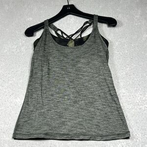 Lululemon Tank Top Womens 6 Green Grey Camouflage Tank Top with Bra Sleeveless